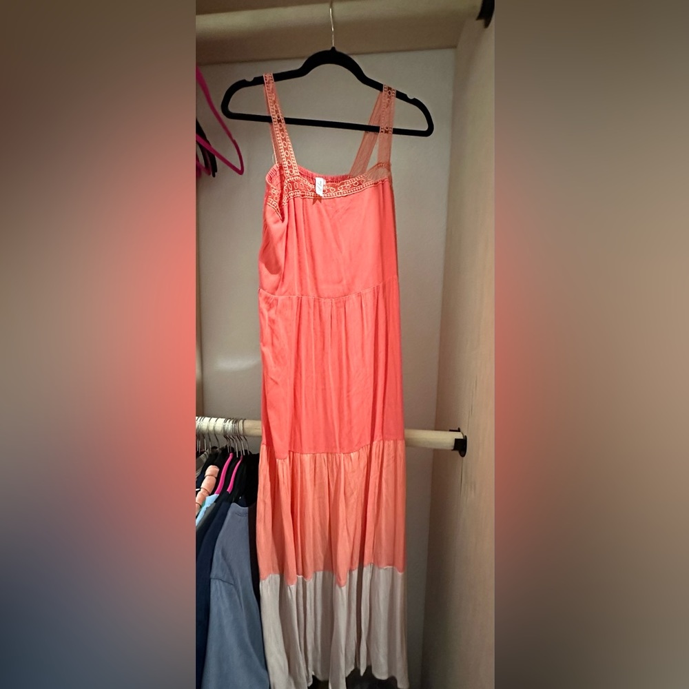 L Love, Boutique Coral Maxi Dress